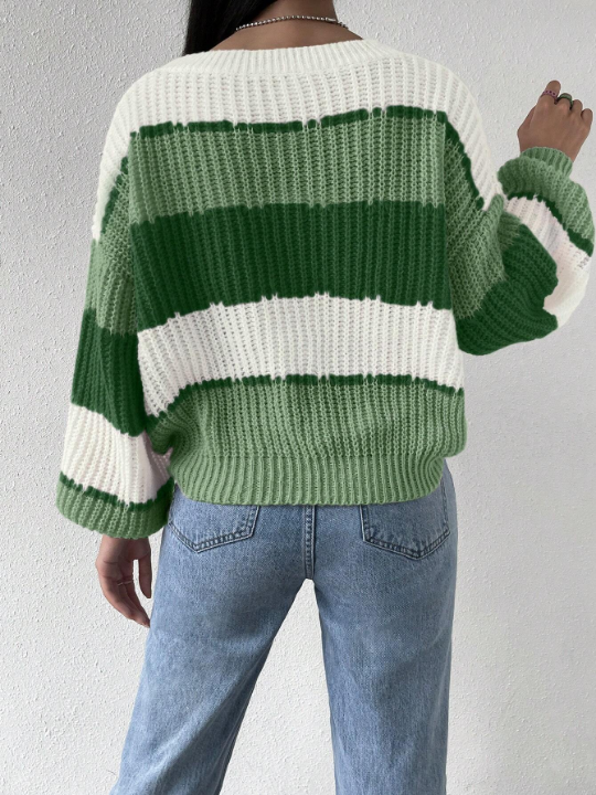 Essnce Color Block Drop Shoulder Sweater