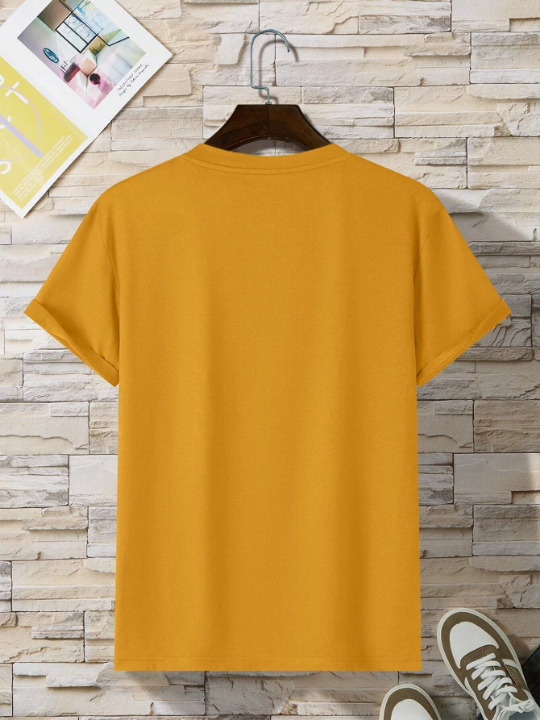 Men Solid Round Neck Tee