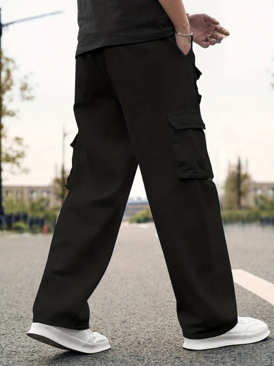 Men Flap Pocket Side Cargo Pants