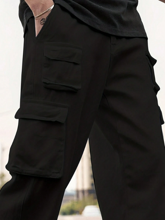 Men Flap Pocket Side Cargo Pants