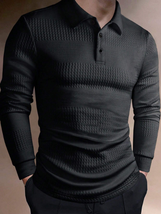 Manfinity Mode Men Solid Textured Polo Shirt