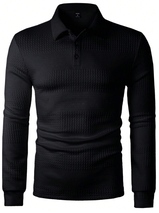 Manfinity Mode Men Solid Textured Polo Shirt