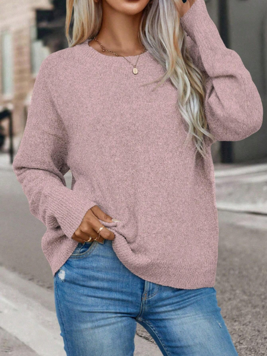 LUNE Solid Drop Shoulder Sweater