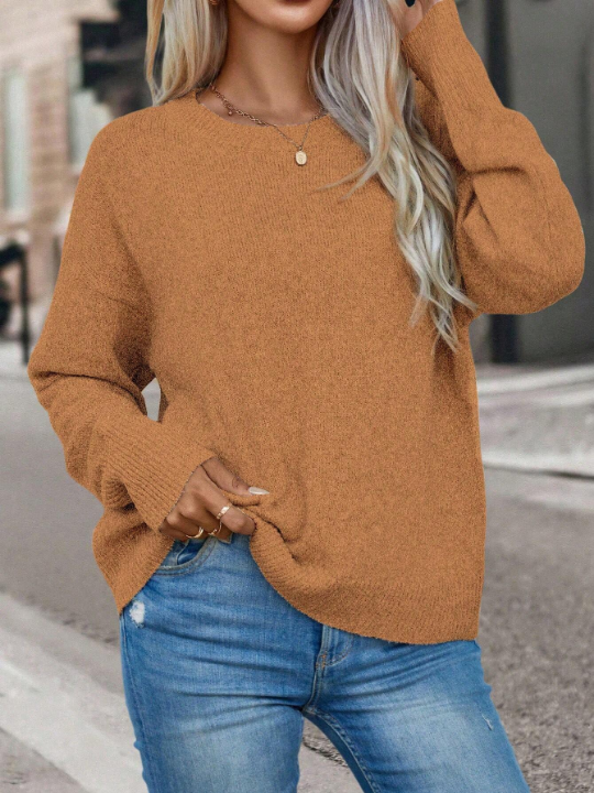 LUNE Solid Drop Shoulder Sweater