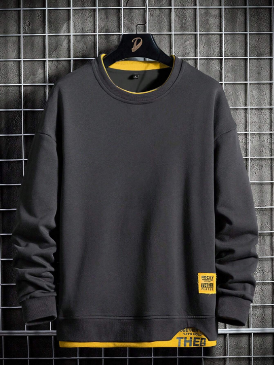 Men Letter Graphic Drop Shoulder Sweatshirt
