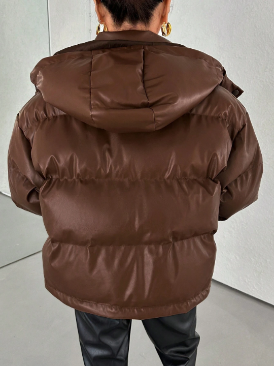 DAZY Zip Up Hooded Puffer Coat