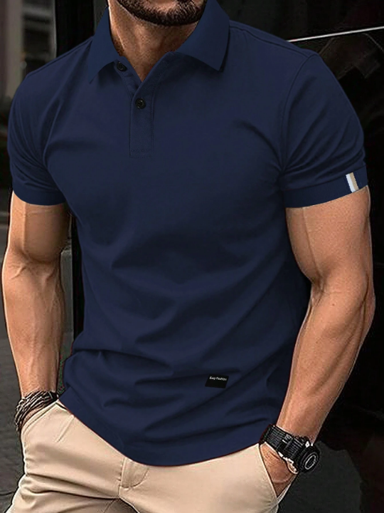 Manfinity Mode Men Contrast Tape Detail Polo Shirt