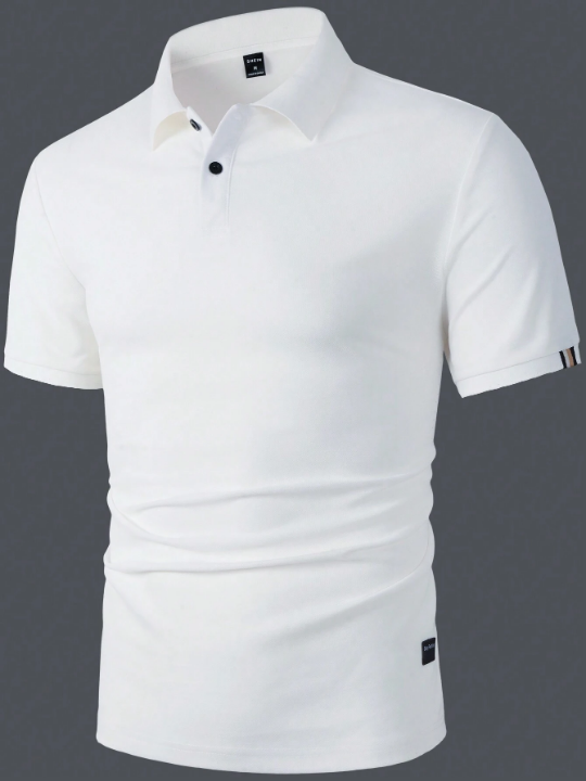 Manfinity Mode Men Letter Patched Detail Polo Shirt