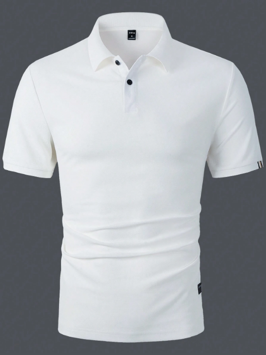 Manfinity Mode Men Letter Patched Detail Polo Shirt