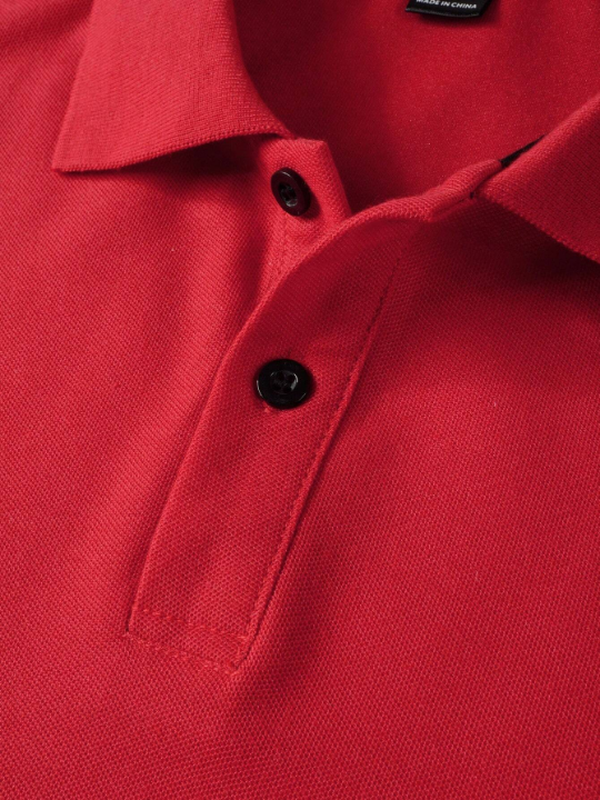 Manfinity Mode Men Letter Patched Detail Polo Shirt