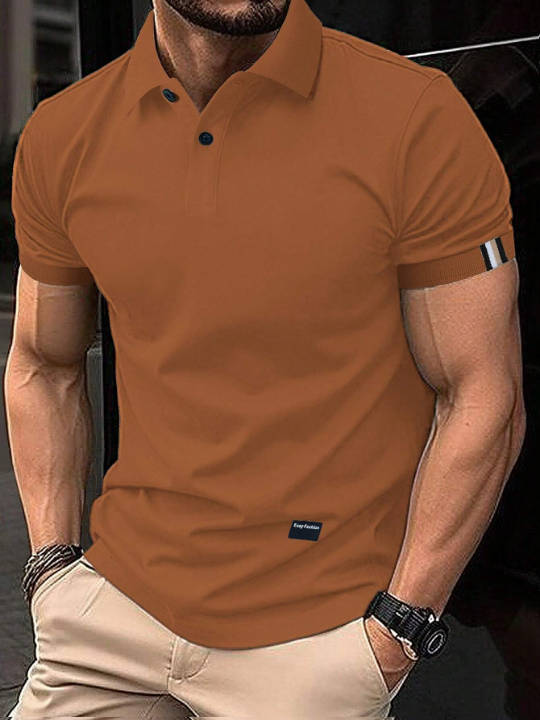 Manfinity Mode Men Patched Detail Polo Shirt