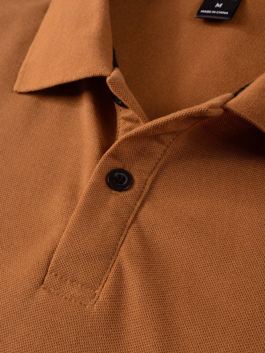 Manfinity Mode Men Patched Detail Polo Shirt