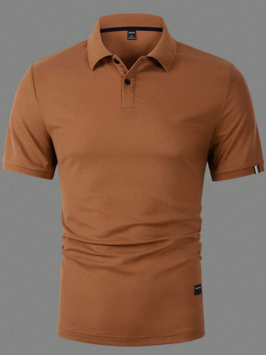 Manfinity Mode Men Patched Detail Polo Shirt