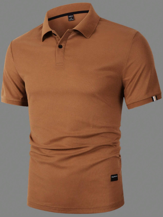 Manfinity Mode Men Patched Detail Polo Shirt