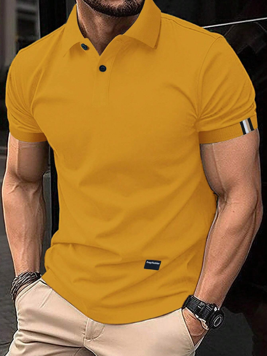 Manfinity Mode Men Patched Detail Polo Shirt