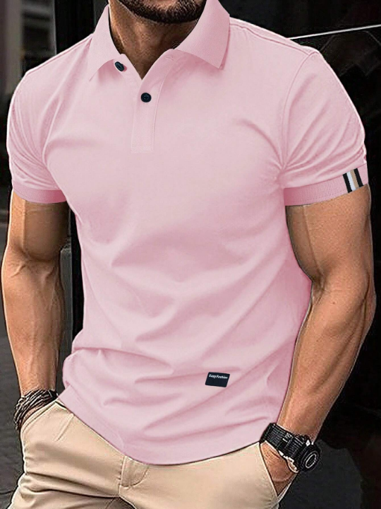 Manfinity Mode Men Patched Detail Polo Shirt