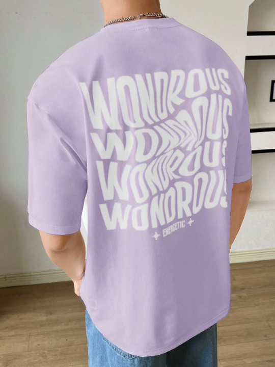 Manfinity Hypemode Loose Fit Men's Letter Graphic T-Shirt