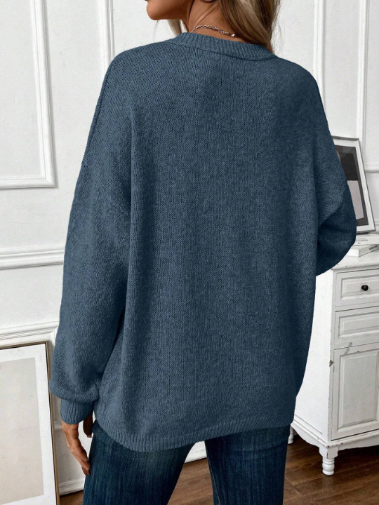 Frenchy Seam Detail Drop Shoulder Sweater