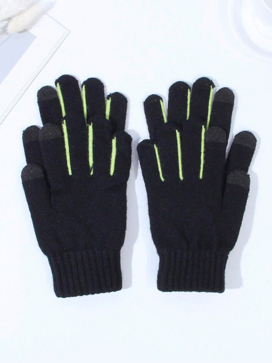 2pairs Solid Gloves