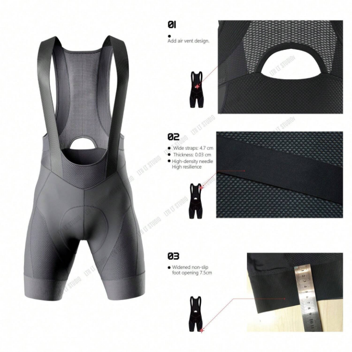 1pc Cut Out Cycling Bib Shorts Gym Clothes Men Biker Shorts