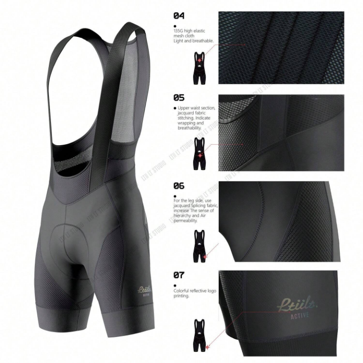 1pc Cut Out Cycling Bib Shorts Gym Clothes Men Biker Shorts