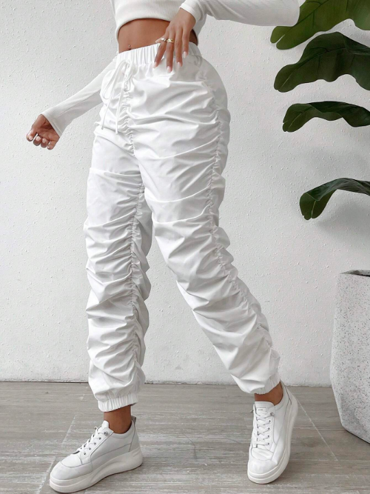 Unity Knot Elastic Knot Waist Ruched Pants