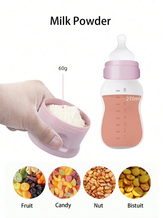 Cute Bear Portable Baby Formula Dispenser, Colorful Stackable Food Storage Container For Rice Powder, Large Independent Layer Snack Box For Feeding Outdoors, Newborn Gift