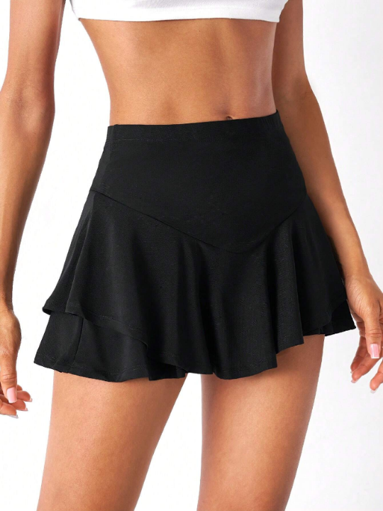 BAE High Waist Ruffle Hem Skort