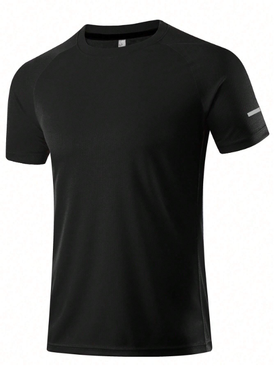 Men's Casual Sports Quick-Drying Training Running T-Shirt With High Elasticity And Loose Fit, For Fitness And Outdoor Activities Gym Clothes Men Basic T-Shirt