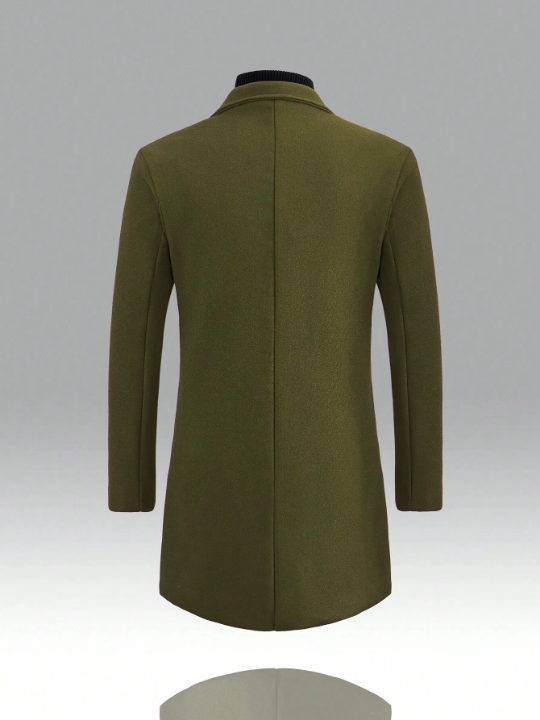 Manfinity Mode Men 1pc Lapel Collar Single Breasted Overcoat