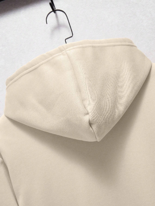 Men Kangaroo Pocket Drawstring Thermal Lined Hoodie