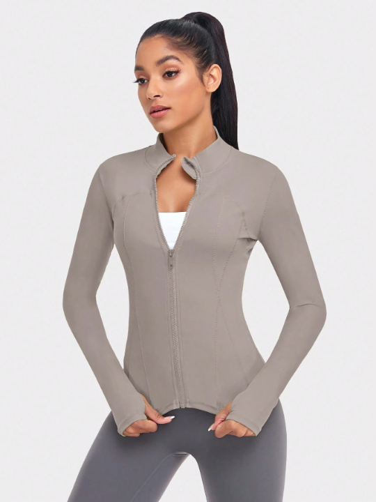 VUTRU Women's Thumb Holes Slim Fit Sports Jacket Compression Shirt