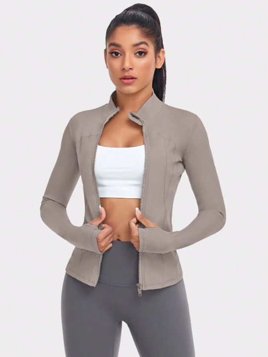 VUTRU Women's Thumb Holes Slim Fit Sports Jacket Compression Shirt