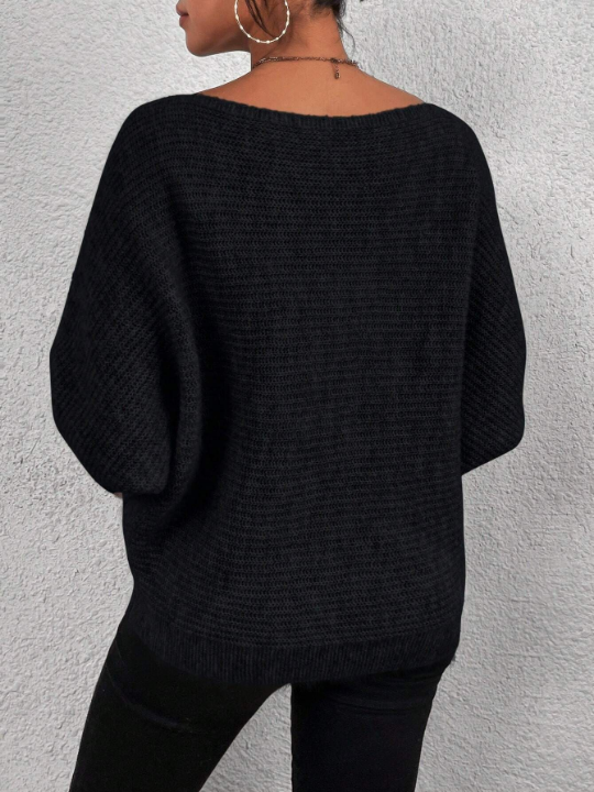 Priv Boat Neck Batwing Sleeve Sweater