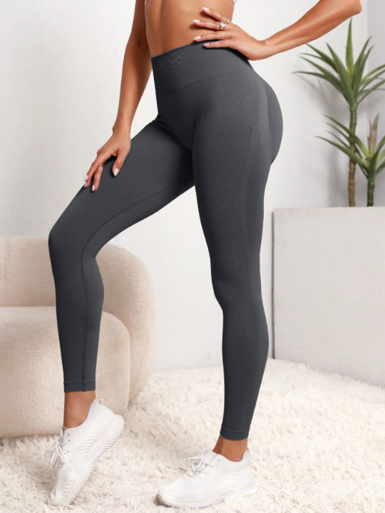 Yoga Basic Solid Tummy Control Sports Leggings