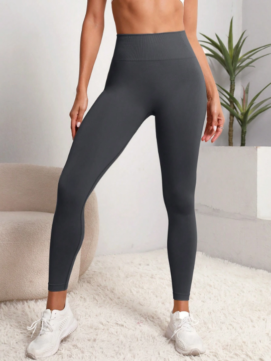 Yoga Basic Solid Tummy Control Sports Leggings