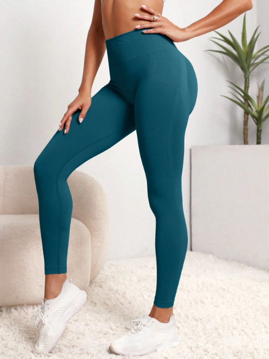 Yoga Basic Solid Tummy Control Sports Leggings