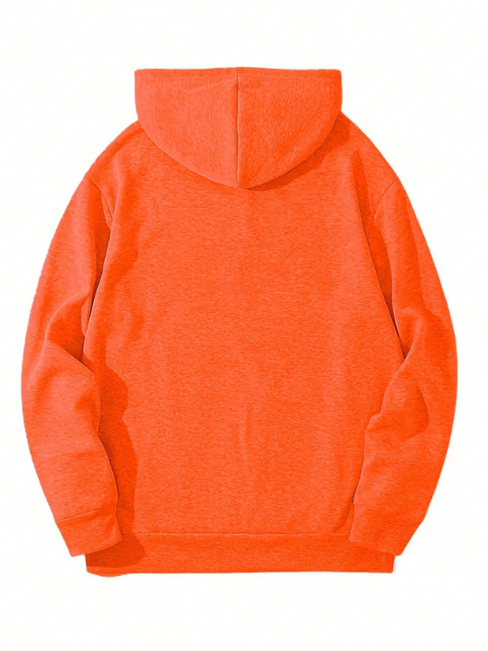 Manfinity Hypemode Men Star & Letter Graphic Kangaroo Pocket Thermal Lined Hoodie