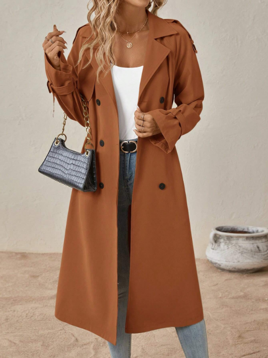 Clasi Ladies' Double Breasted Belted Trench Coat Jacket