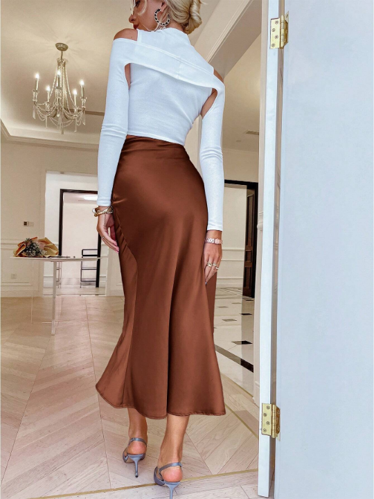 Sollinarry High Waist Mermaid Hem Skirt