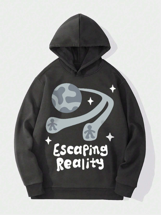 Men Letter Graphic Drop Shoulder Hoodie