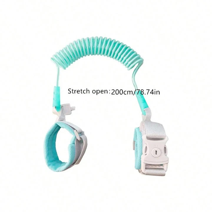 2m Retractable Spring Anti-lost Strap With Handheld Leash, Key Locking Function, Wristband Design For Baby And Child Anti-lost Protection