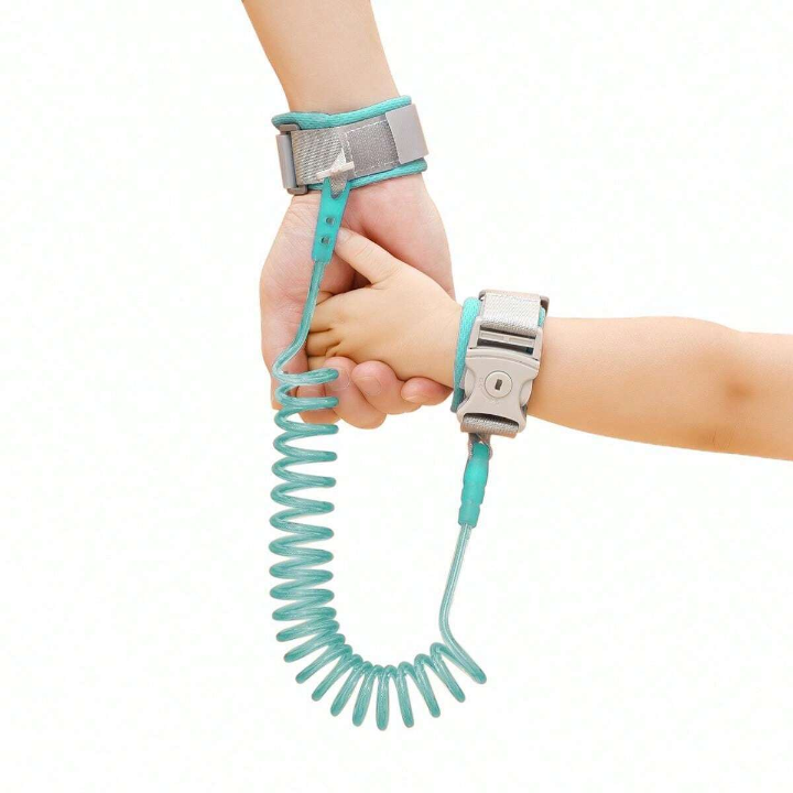 2m Retractable Spring Anti-lost Strap With Handheld Leash, Key Locking Function, Wristband Design For Baby And Child Anti-lost Protection