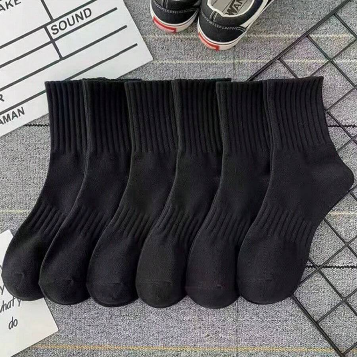 6pairs Women's Mid-calf Socks With High Elasticity And Waistband, Suitable For Daily Use