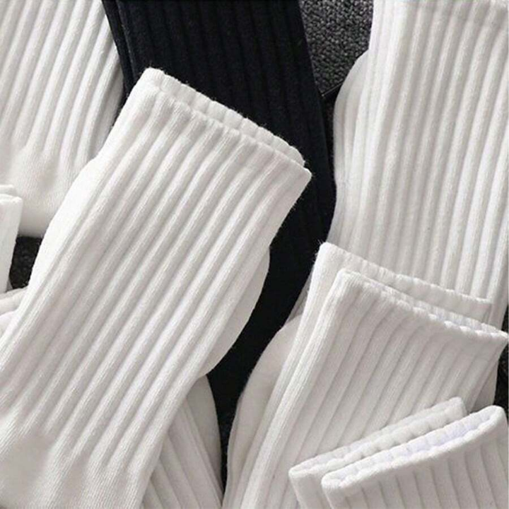 6pairs Women's White High Elastic Waist Short Socks And Mid-calf Socks, Suitable For Daily Wear