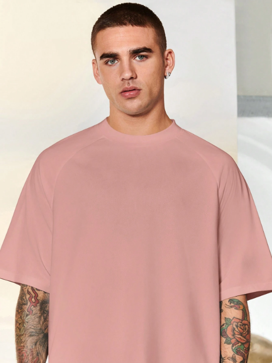 Manfinity Hypemode Men's Solid Color Short Sleeve T-shirt