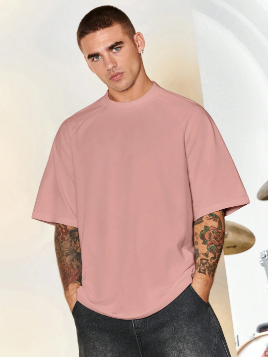 Manfinity Hypemode Men's Solid Color Short Sleeve T-shirt