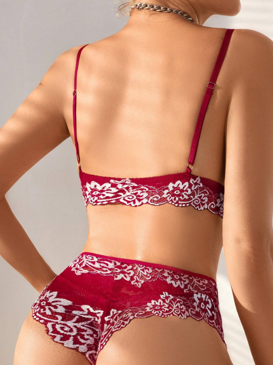 Classic Sexy Floral Lace Lingerie Set