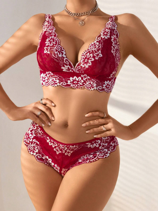 Classic Sexy Floral Lace Lingerie Set