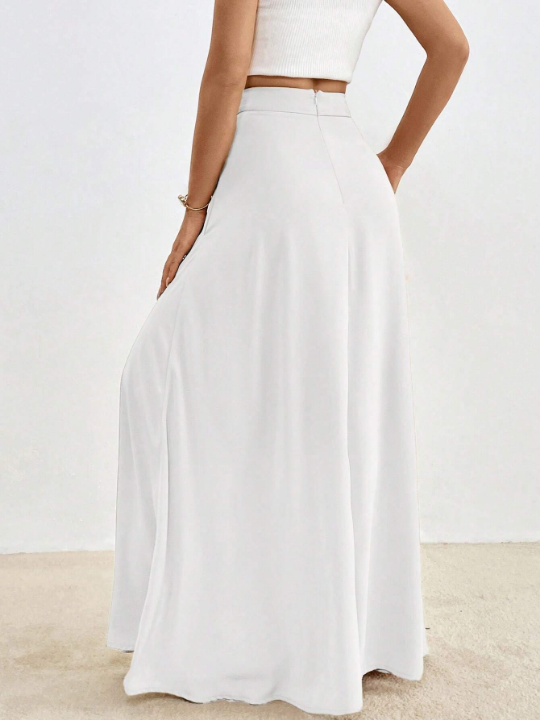 Essnce Solid High Waist Maxi Skirt